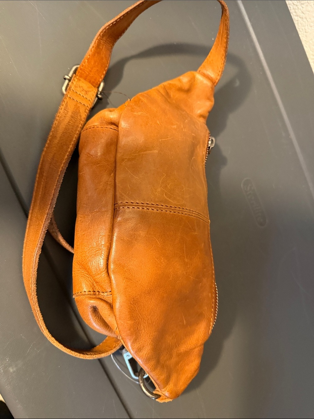 Woven Leather Belt Bag in Tan - Picture 8 of 16